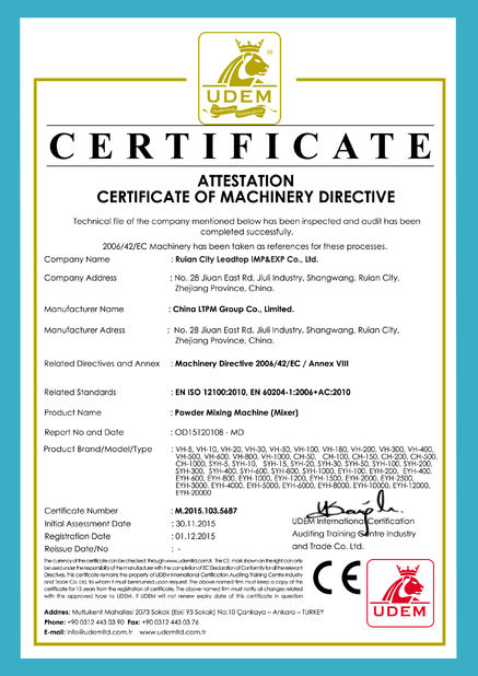 Chiny Leadtop Pharmaceutical Machinery Certyfikaty